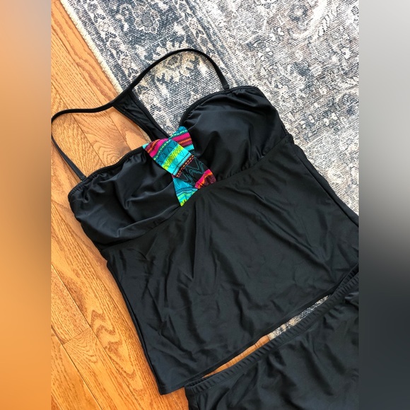 Athleta two Piece swim suit bathing suit skirted skirt swim bottom full coverage - Picture 4 of 8